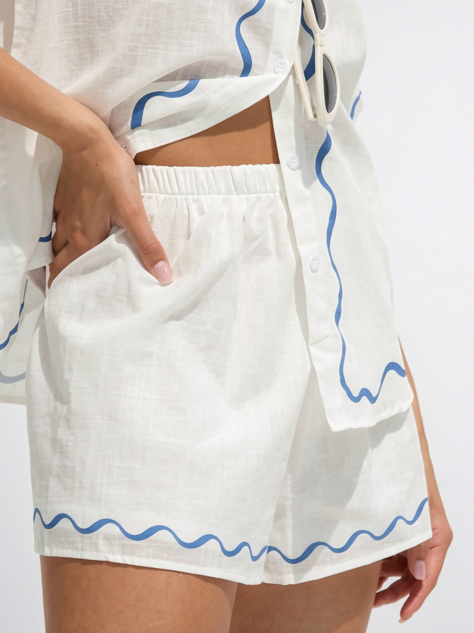Ensemble Lin Été Femme Chemise Shorts - 19