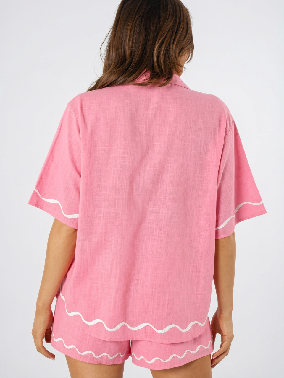 Ensemble Lin Été Femme Chemise Shorts - 6