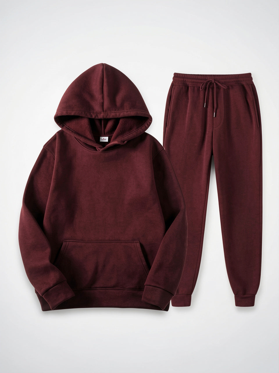 Ensemble Survêtement Coton Hoodie Cordons Homme Joggers - Bordeaux S