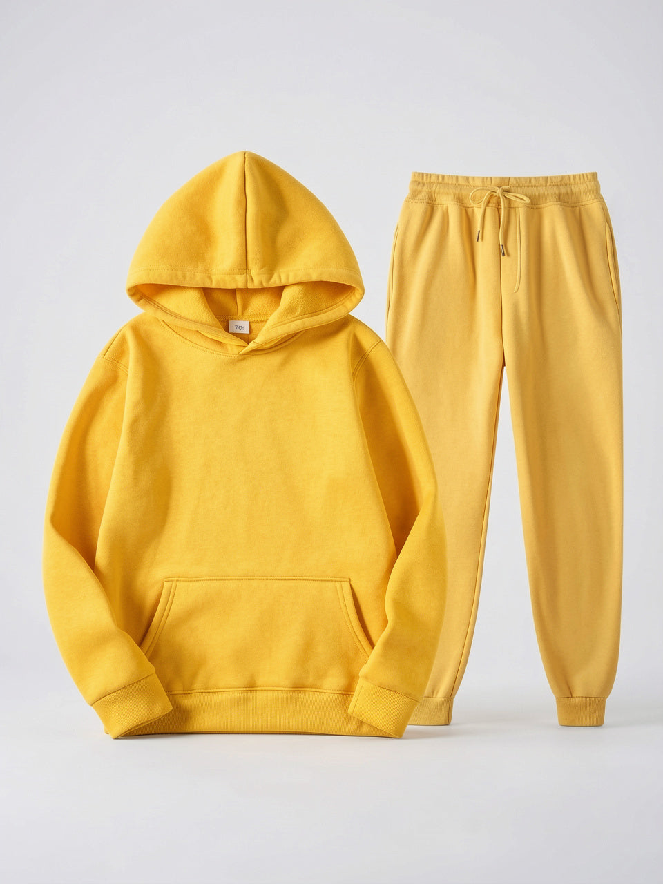 Ensemble Survêtement Coton Hoodie Cordons Homme Joggers - Jaune S