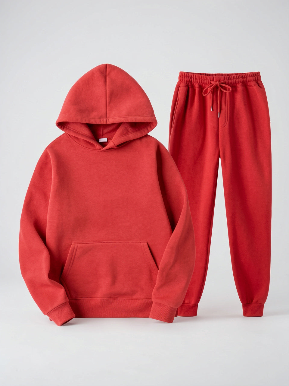 Ensemble Survêtement Coton Hoodie Cordons Homme Joggers - Rouge S