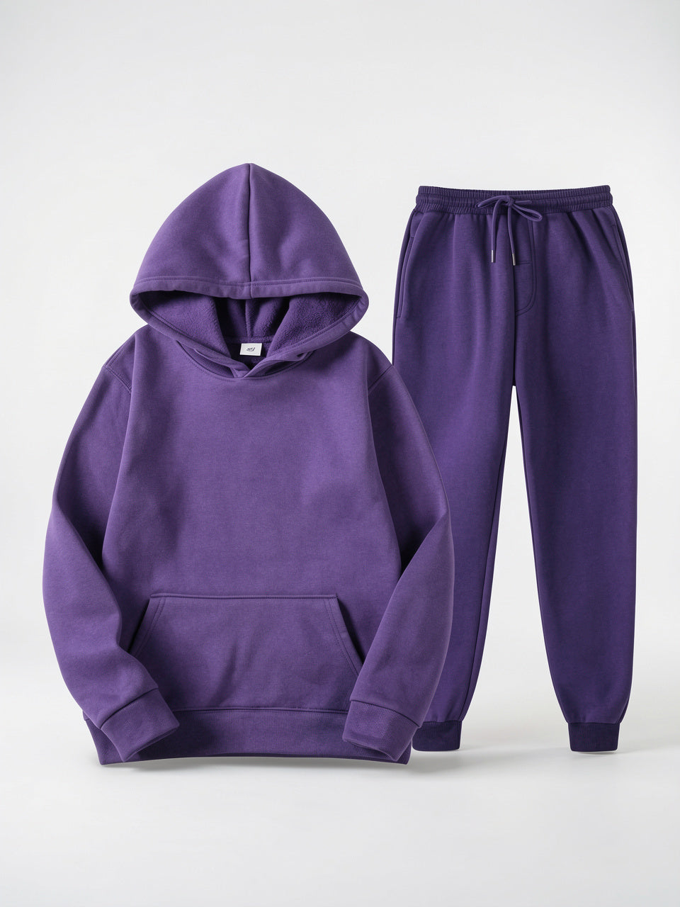 Ensemble Survêtement Coton Hoodie Cordons Homme Joggers - Violet S