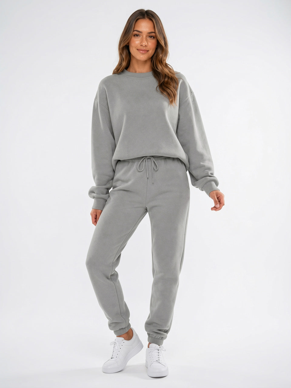 Ensemble Survêtement Femme 2 Pièces Sweat Oversize Jogger - Gris S