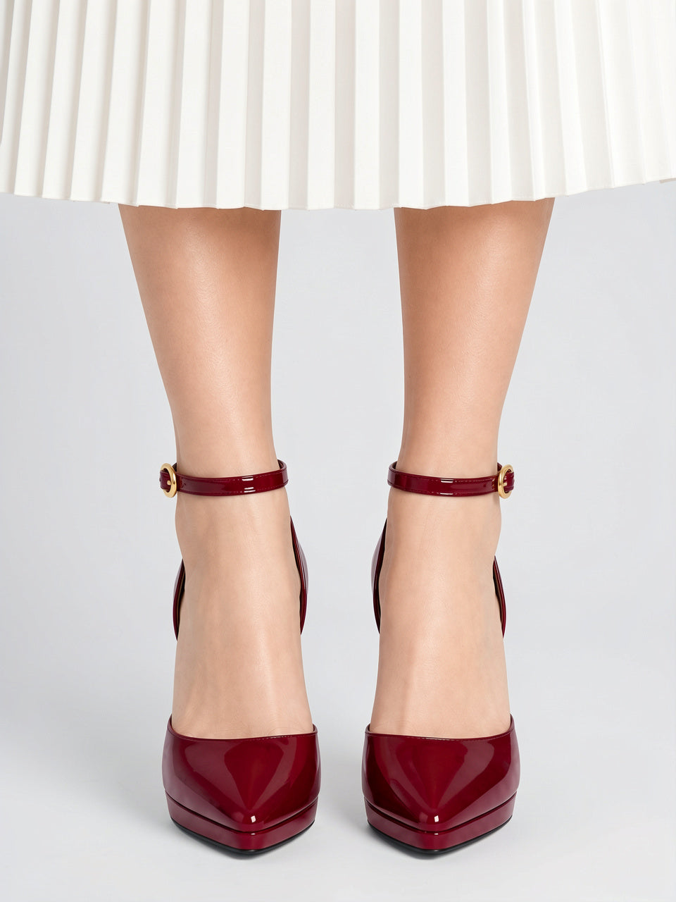Escarpins Cuir Bride Cheville Femme Talon Pointu Classique - 2