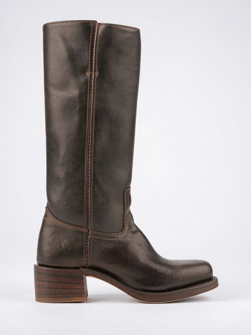 Femme Bottes Cuir Végan Hautes Genou Talon Bloc - 9