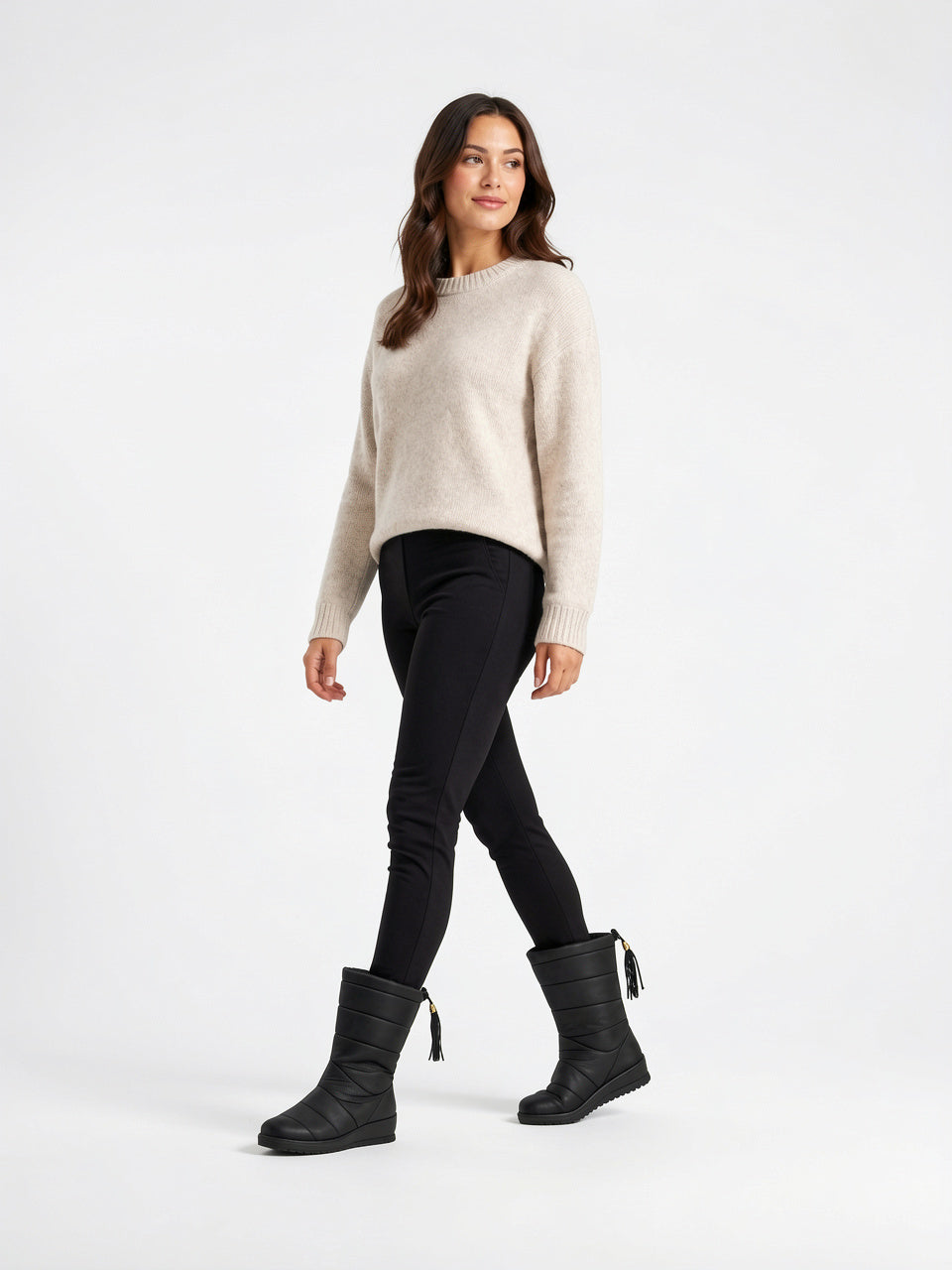 Femme Bottes Neige Matelassée Rembourrée Mi-Genou Hiver Plateforme - 2