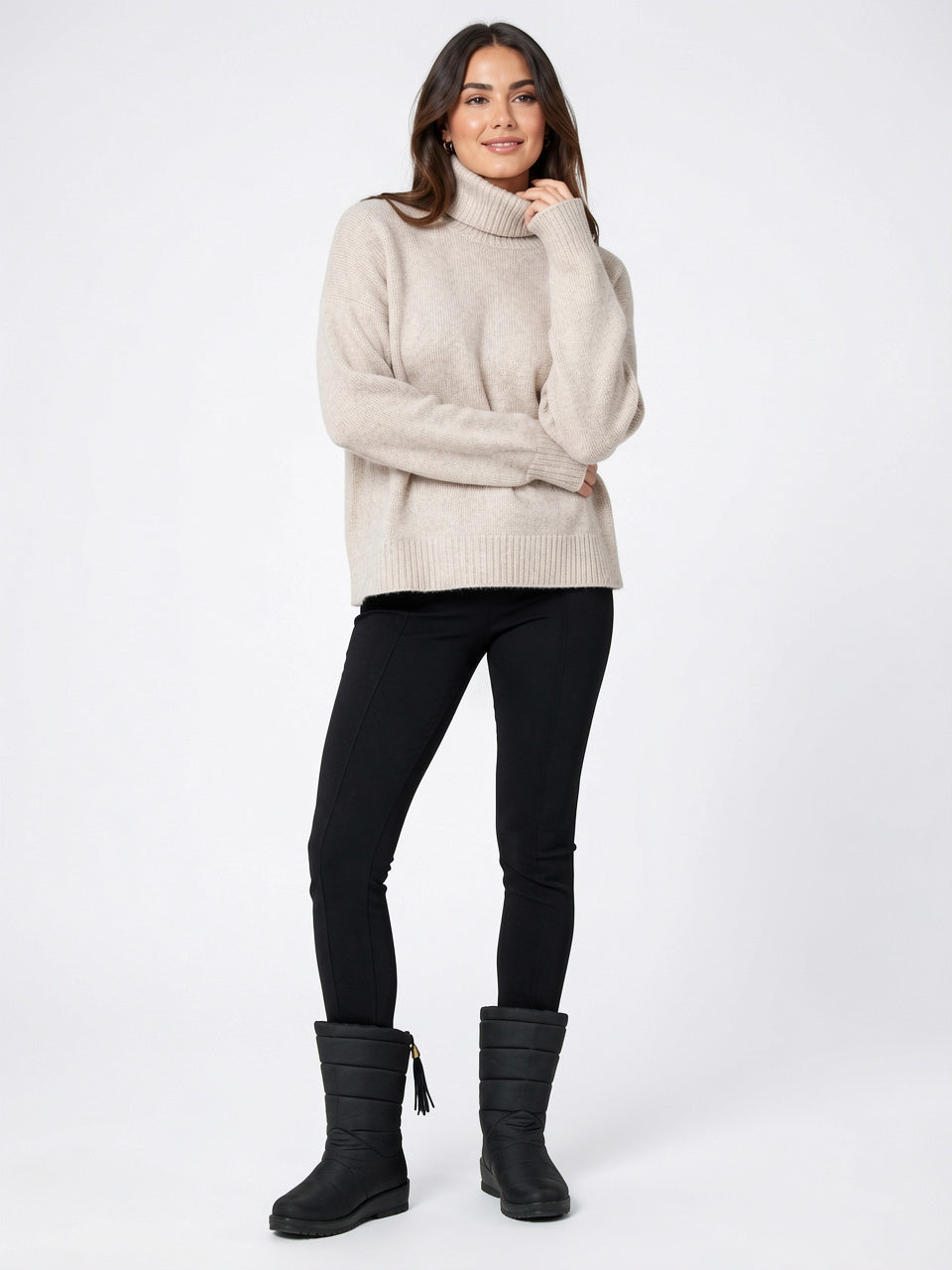 Femme Bottes Neige Matelassée Rembourrée Mi-Genou Hiver Plateforme - 3
