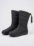 Femme Bottes Neige Matelassée Rembourrée Mi-Genou Hiver Plateforme - Noir EU 35 / US 4 / UK 2.5