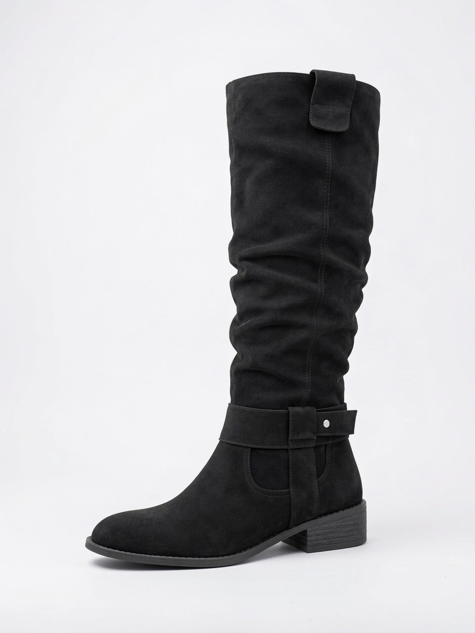 Femme Daim Bottes Genou Talon Épaisse - 10
