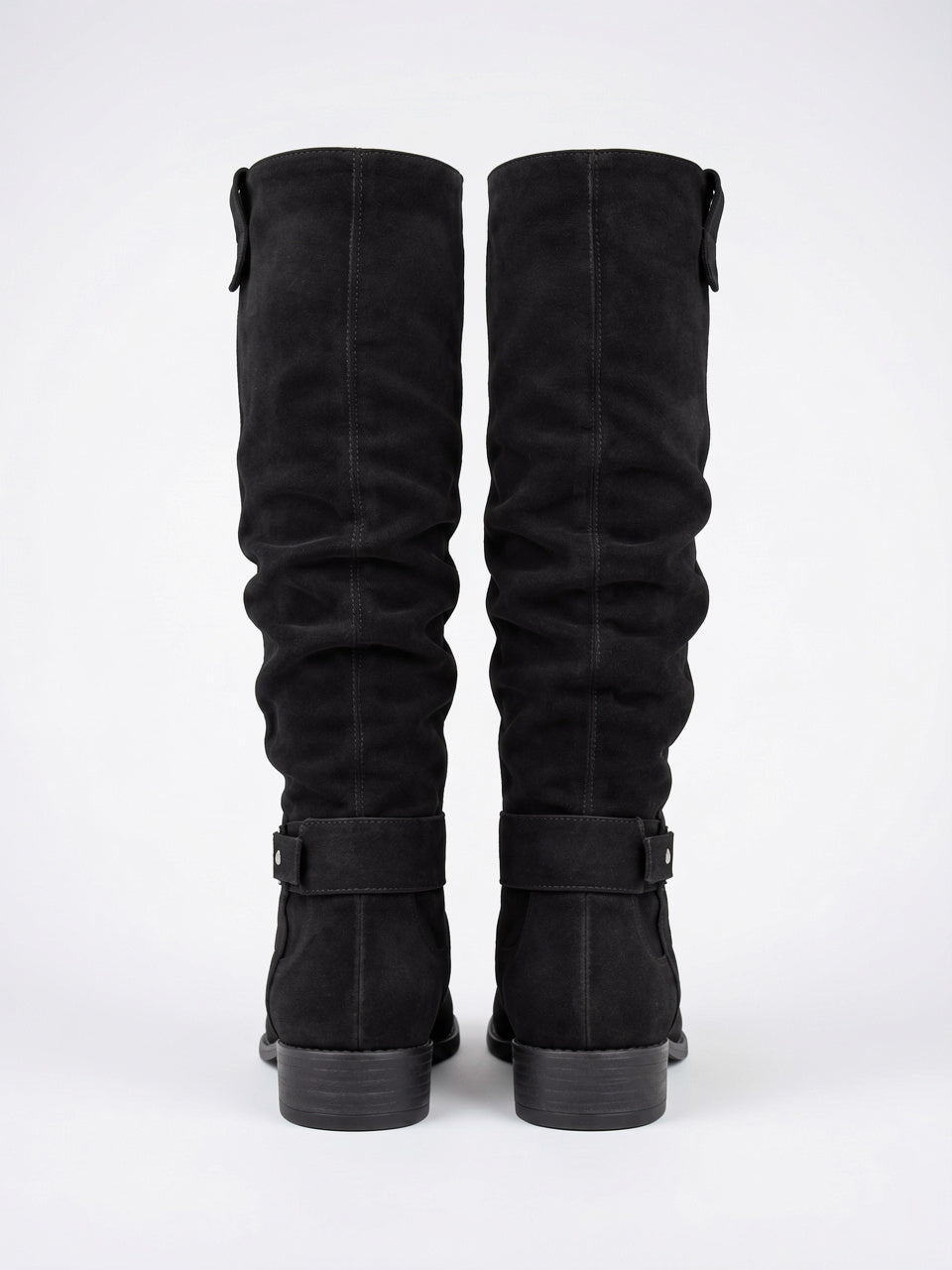 Femme Daim Bottes Genou Talon Épaisse - 8