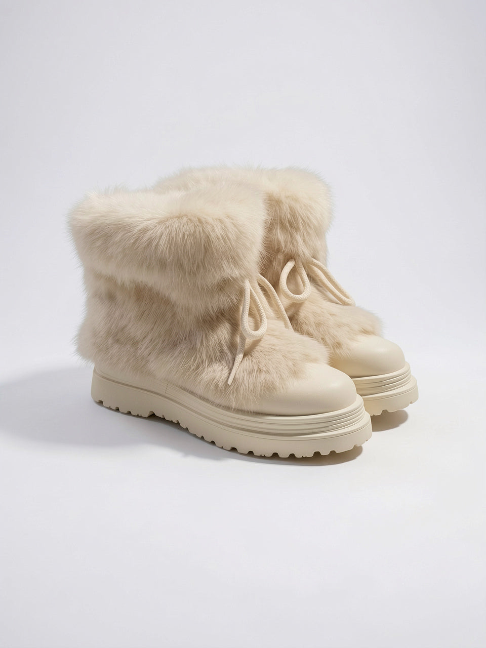 Fourrure Bottes Après-Ski Lacets Plateforme Femme - 18