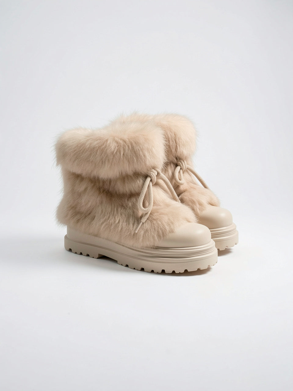 Fourrure Bottes Après-Ski Lacets Plateforme Femme - 19