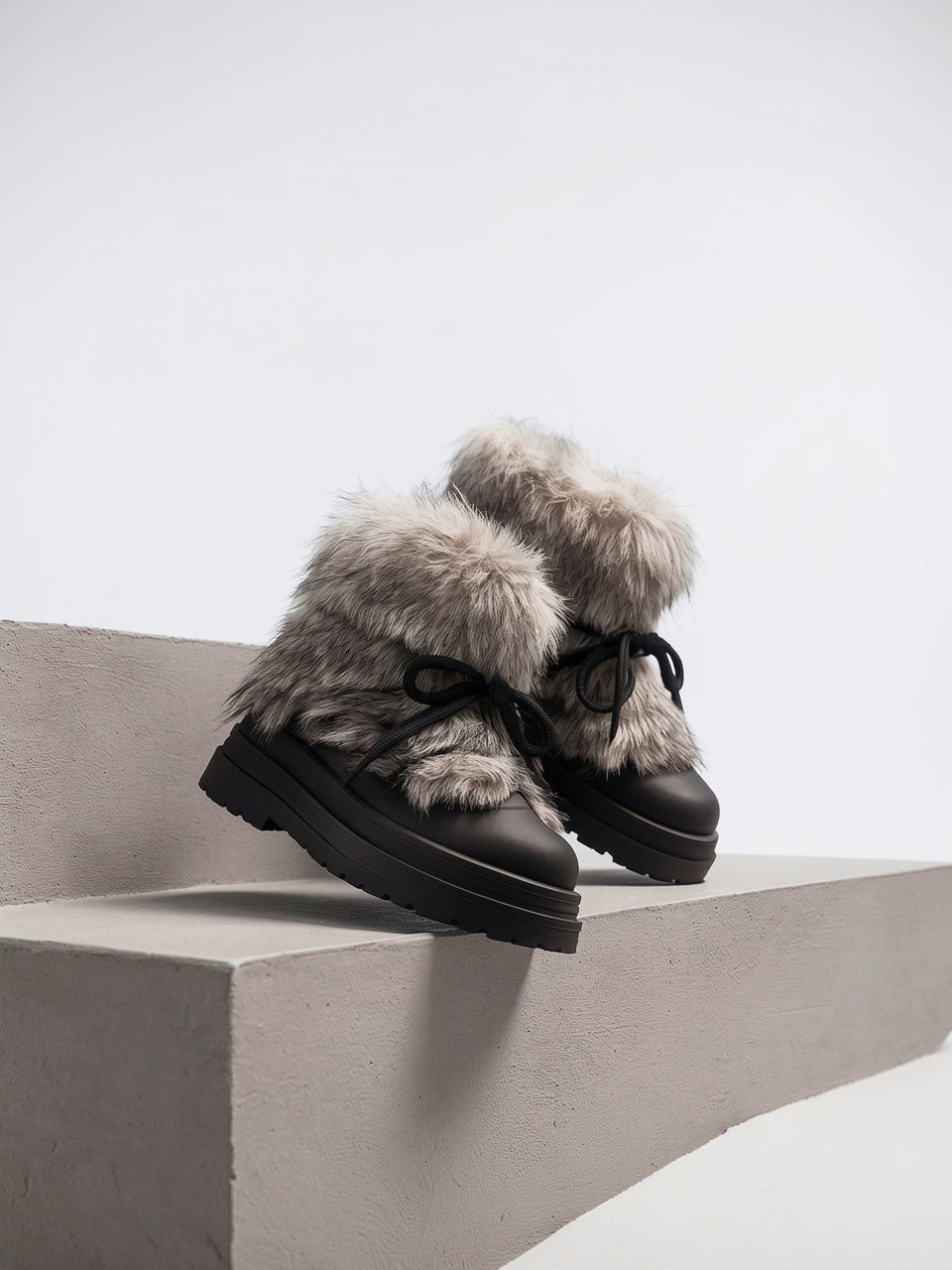Fourrure Bottes Après-Ski Lacets Plateforme Femme - 20