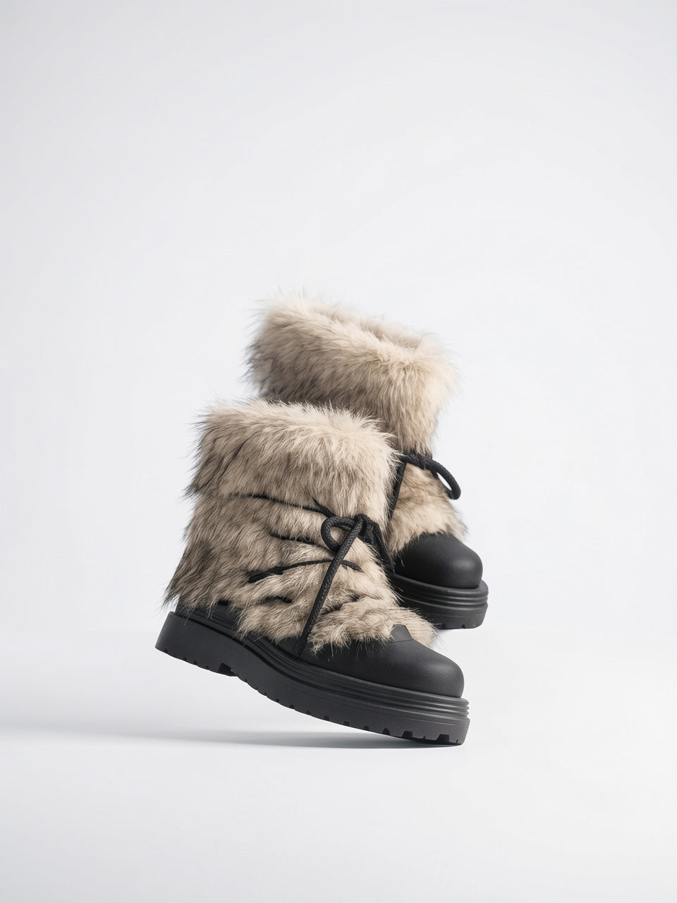 Fourrure Bottes Après-Ski Lacets Plateforme Femme - 22