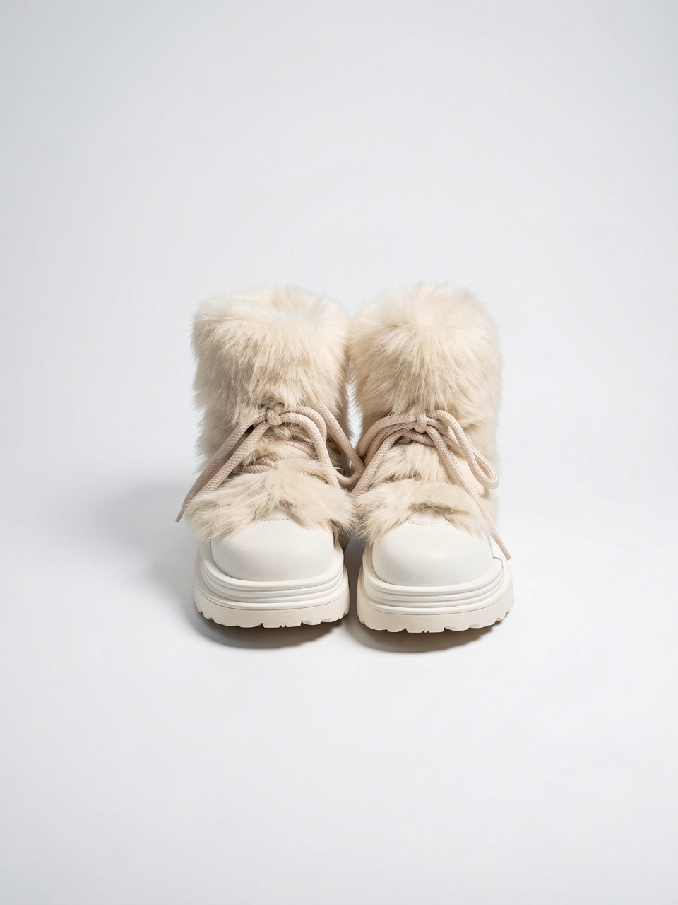 Fourrure Bottes Après-Ski Lacets Plateforme Femme - 5