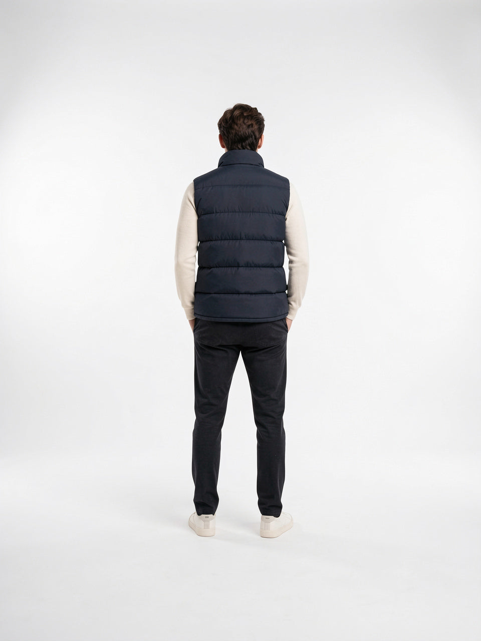 Gilet Doudoune Matelassé Léger Zippé Col Montant Homme - 3