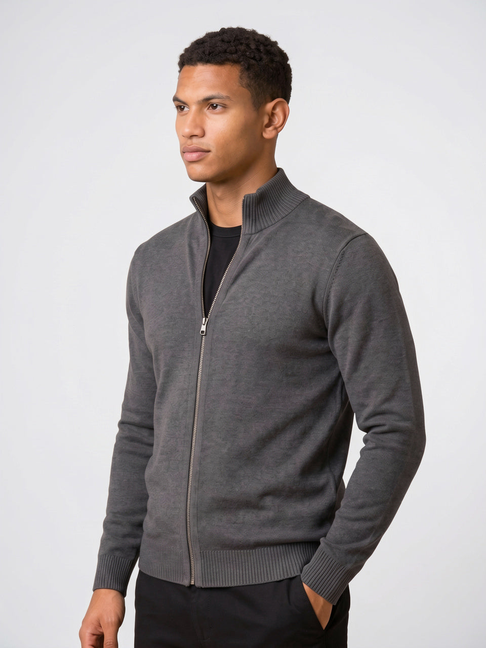 Gilet En Maille Zippé Homme Tricot Léger - 2