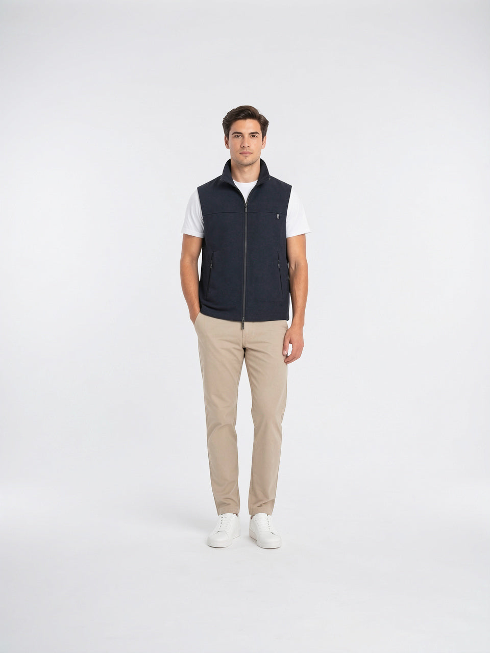 Homme Léger Utilitaire Veste Gilet Zippée Poches - 1
