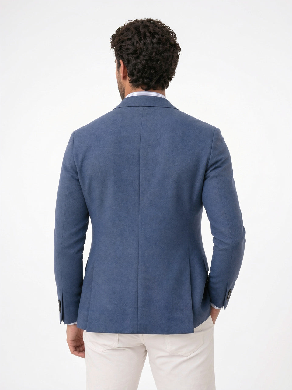 Homme Taillé Blazer Tricot Manches Longues Col V - 2