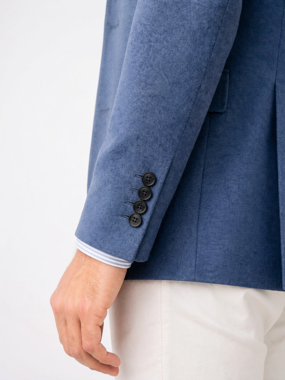 Homme Taillé Blazer Tricot Manches Longues Col V - 3