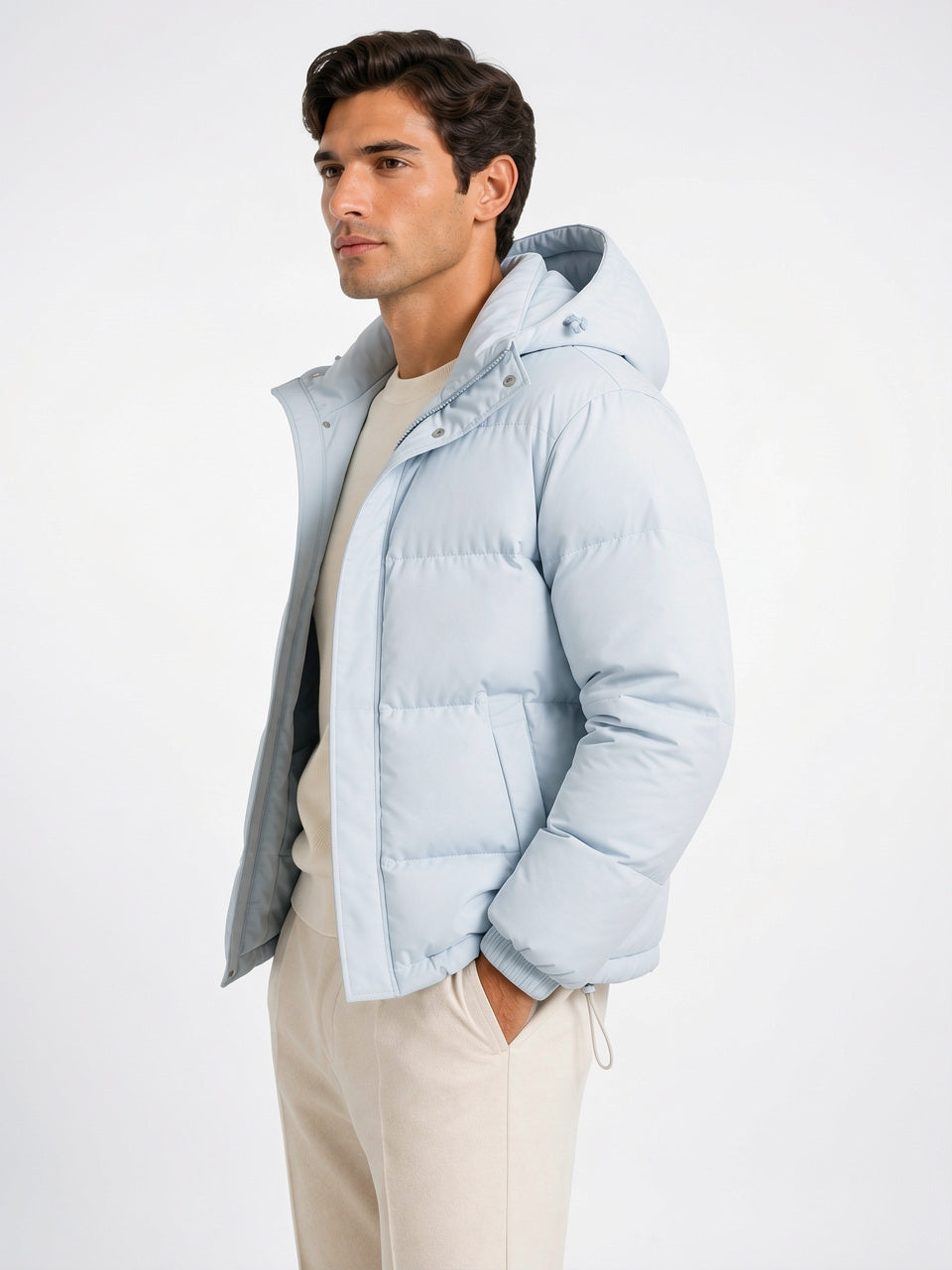 Homme Veste Doudoune Matelassée Capuche Chaude Manteau Hiver - 2