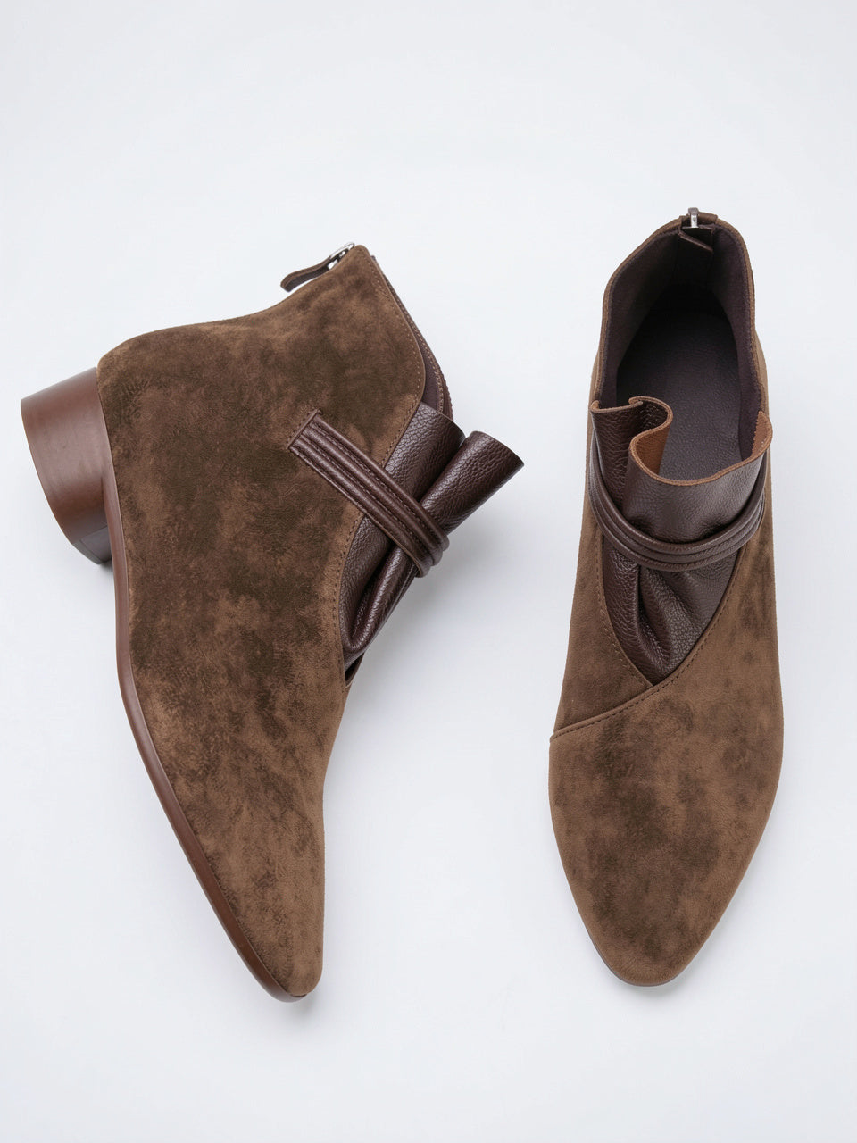 Italien Crest Bottes Daim Pointu Talon - 13