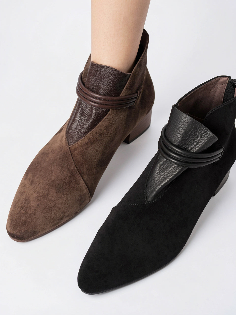 Italien Crest Bottes Daim Pointu Talon - 19