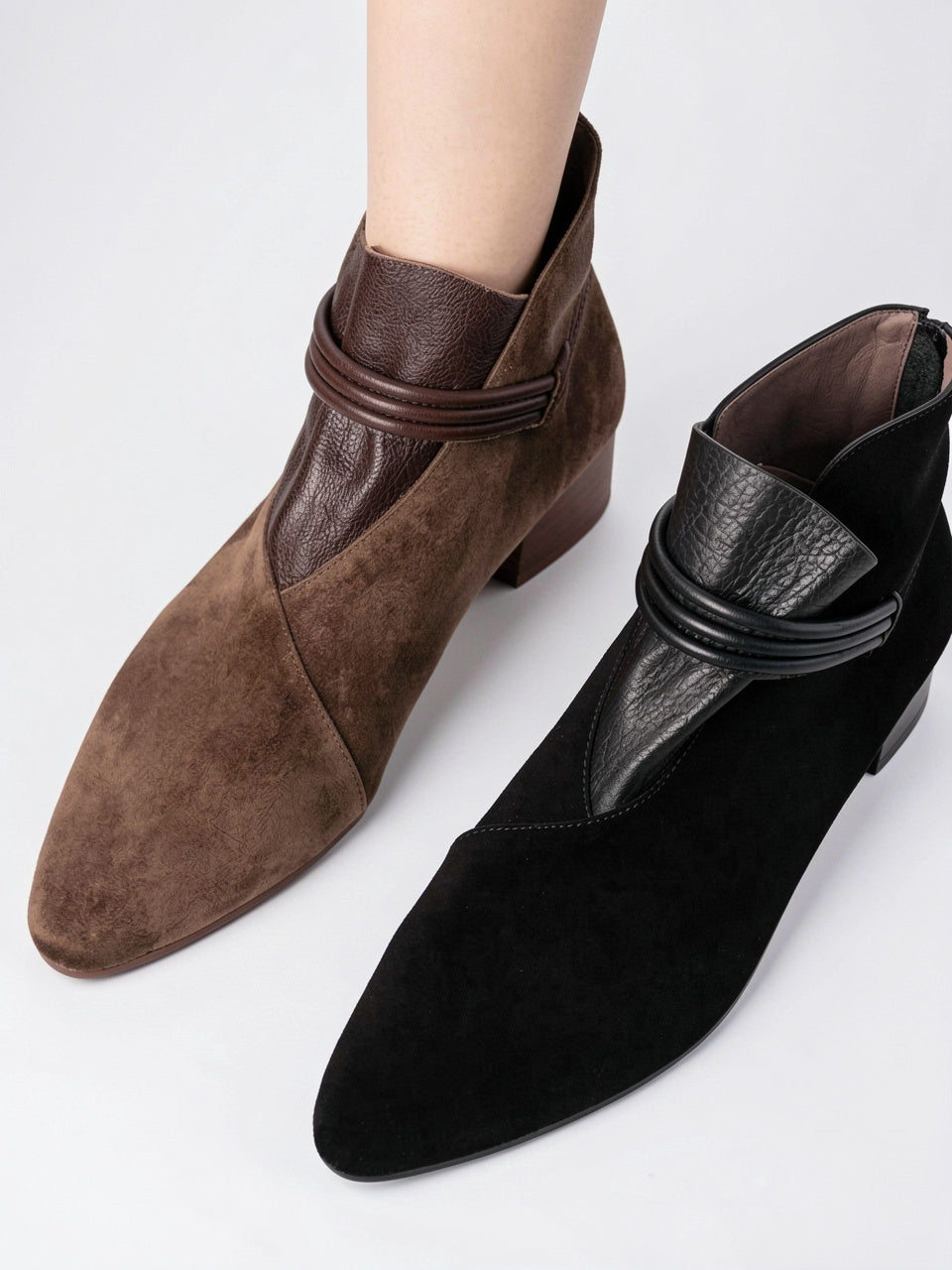 Italien Crest Bottes Daim Pointu Talon - 20