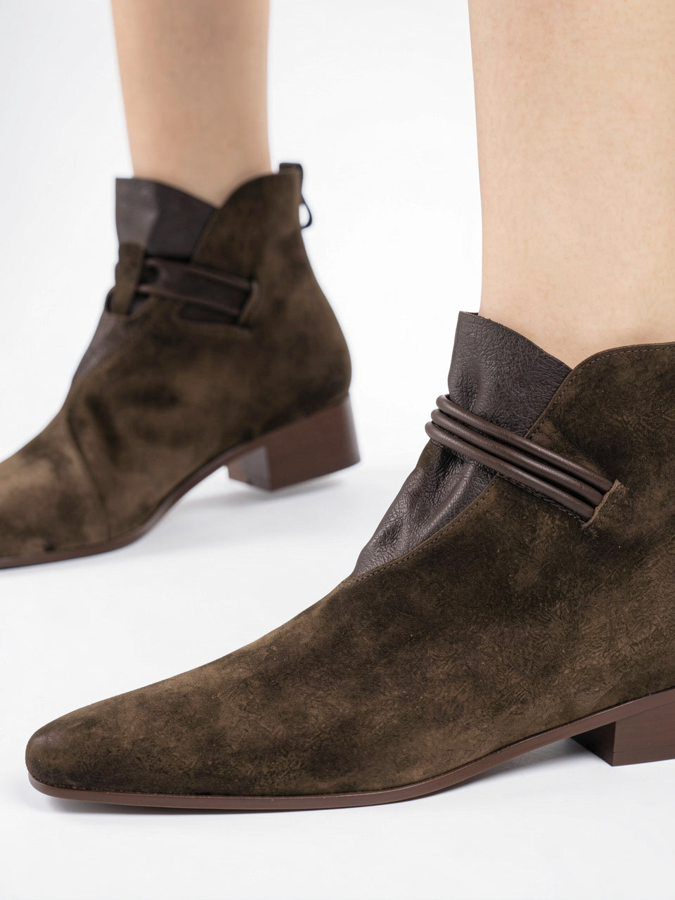Italien Crest Bottes Daim Pointu Talon - 24