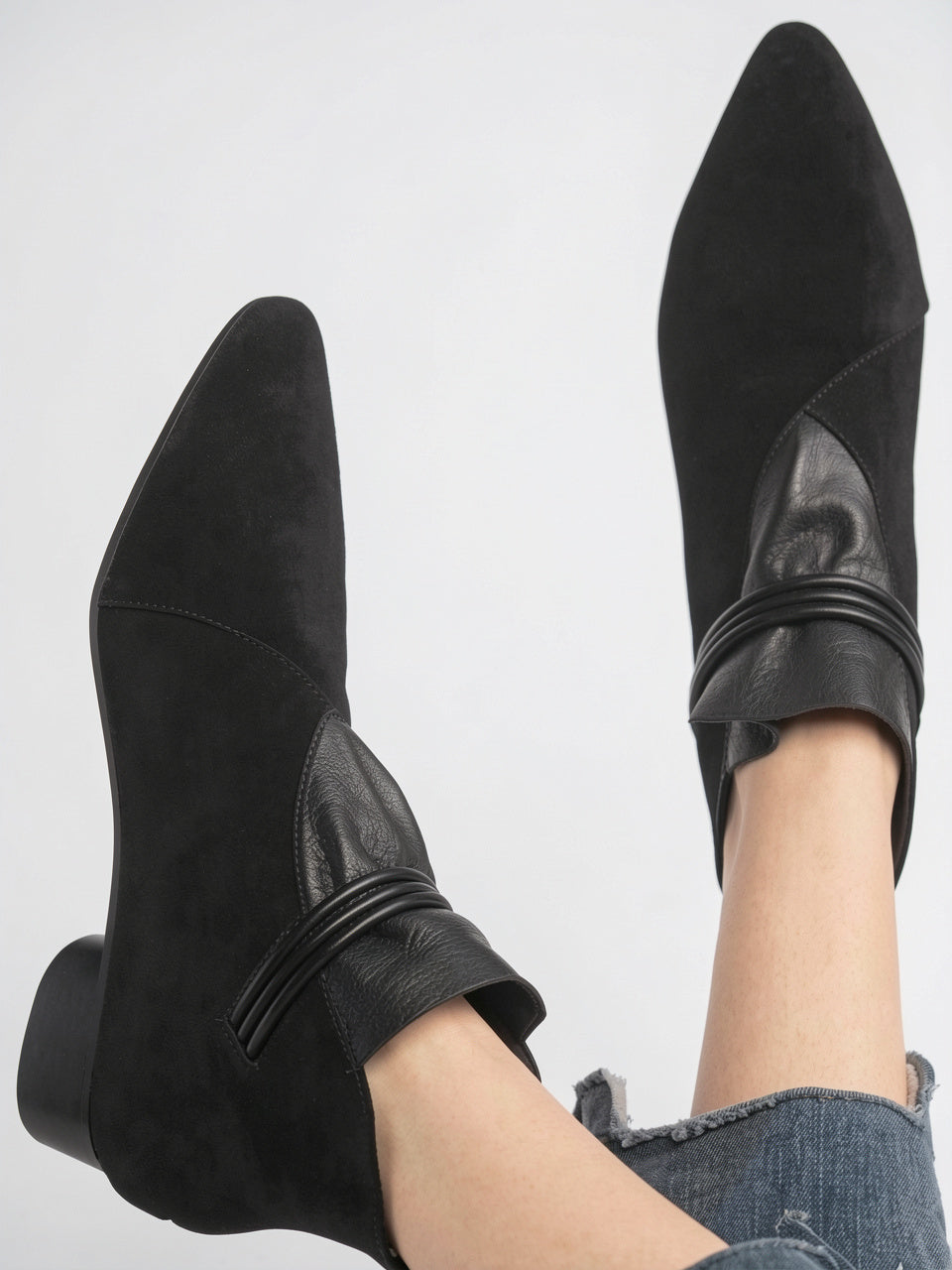 Italien Crest Bottes Daim Pointu Talon - 26