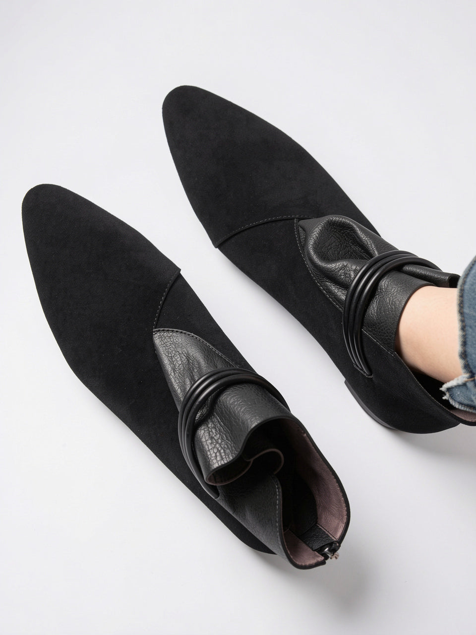 Italien Crest Bottes Daim Pointu Talon - 27