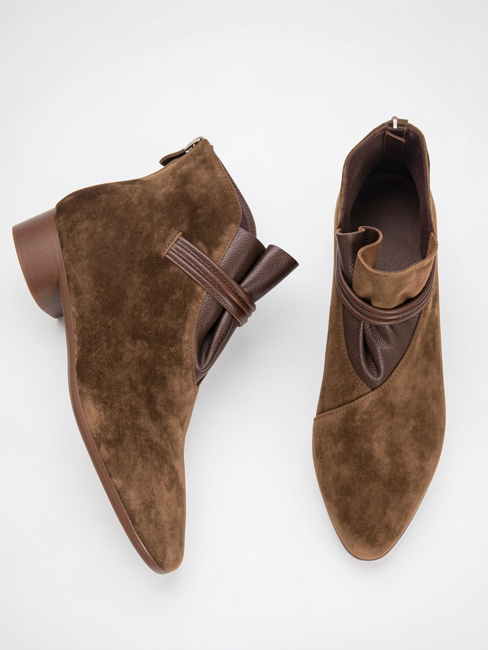 Italien Crest Bottes Daim Pointu Talon - 3