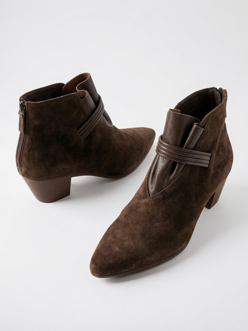 Italien Crest Bottes Daim Pointu Talon - 34