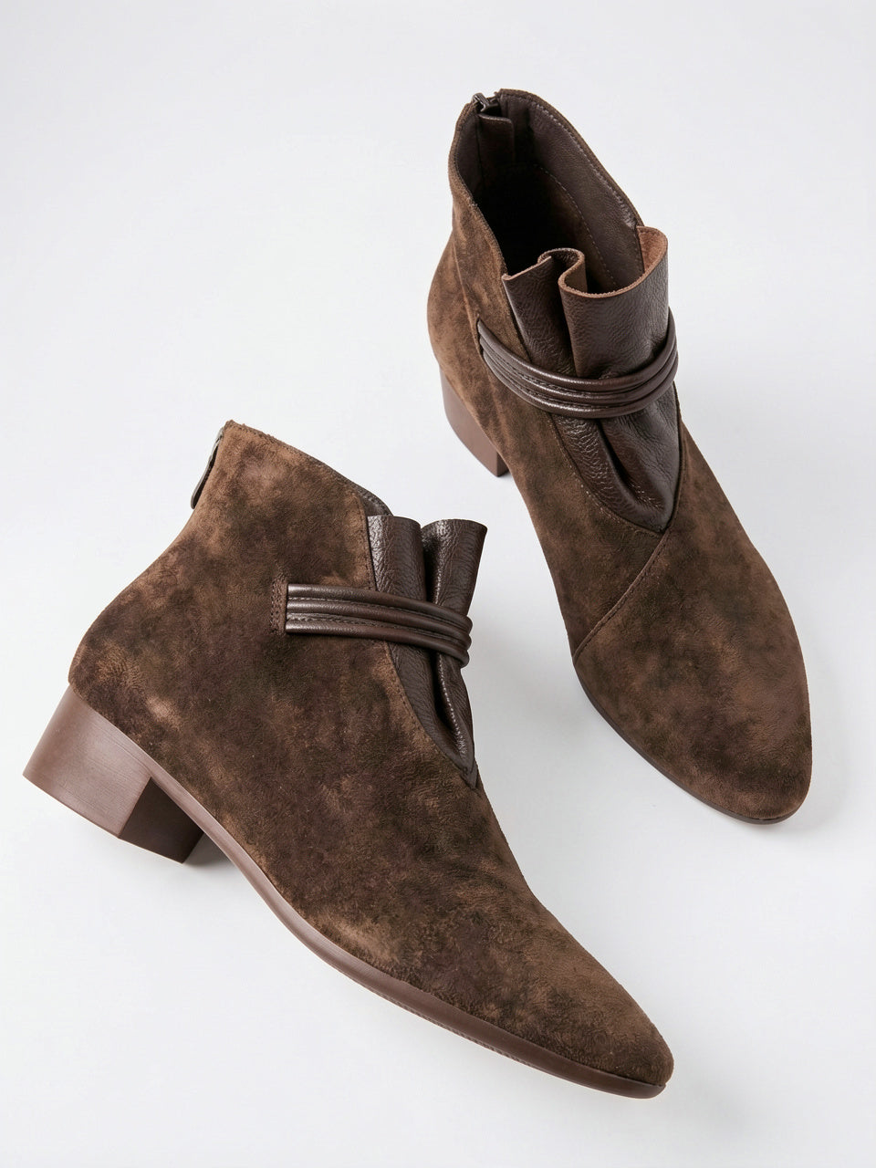 Italien Crest Bottes Daim Pointu Talon - 35