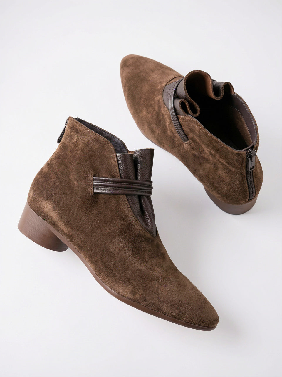 Italien Crest Bottes Daim Pointu Talon - 36