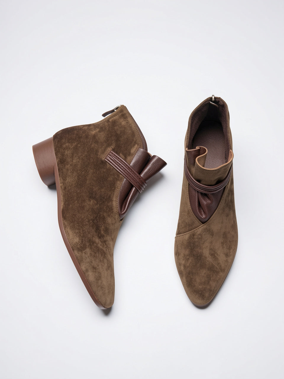 Italien Crest Bottes Daim Pointu Talon - 7