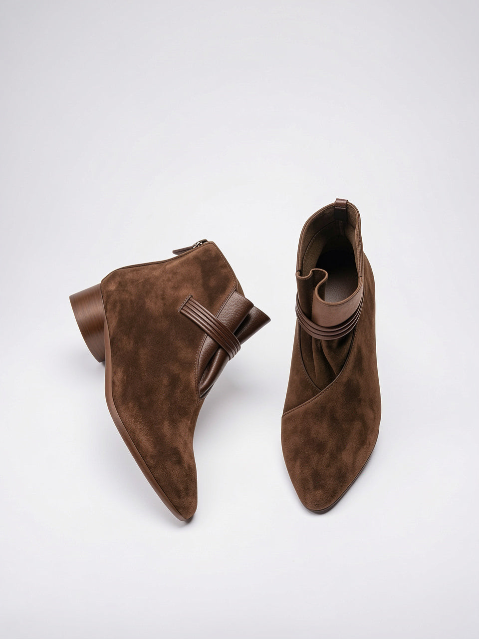 Italien Crest Bottes Daim Pointu Talon - 9
