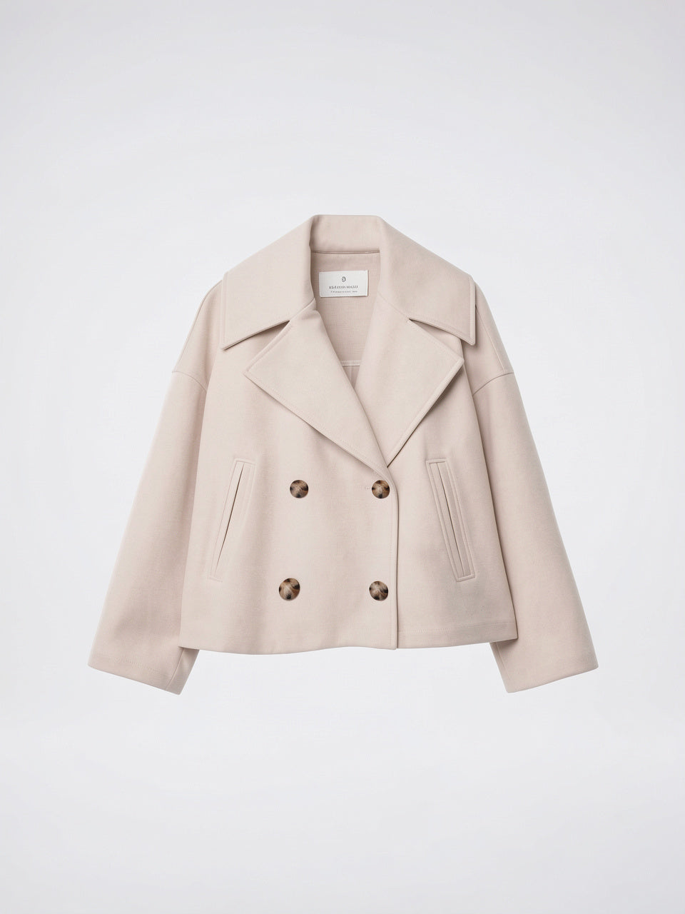 Manteau Court Femme Croisé Col Révers Hiver - 5