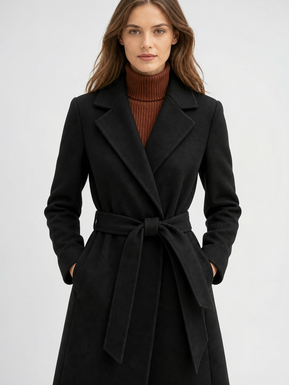 Manteau Laine Femme Ceinture Long Hiver - 11