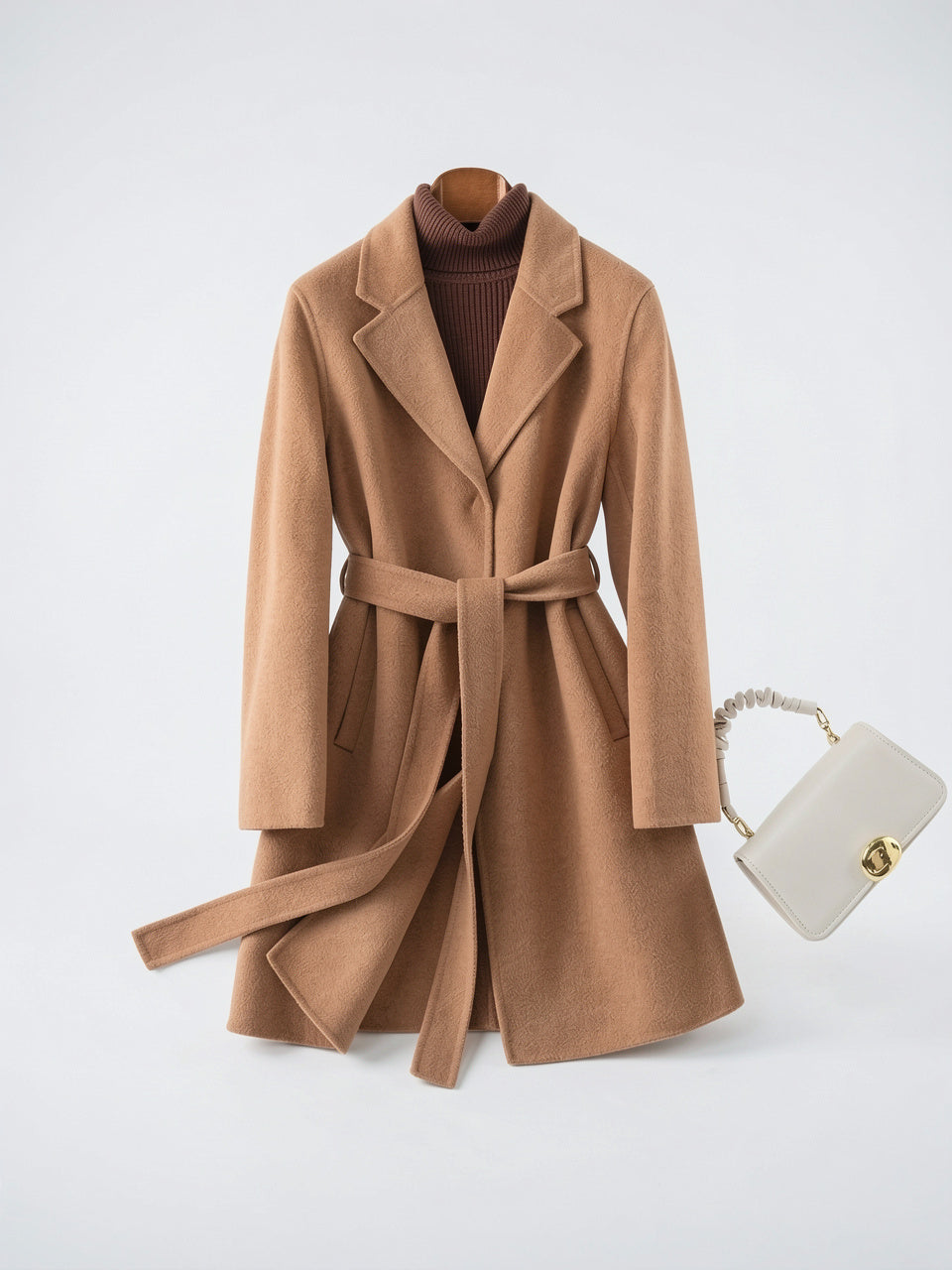 Manteau Laine Femme Ceinture Long Hiver - 15