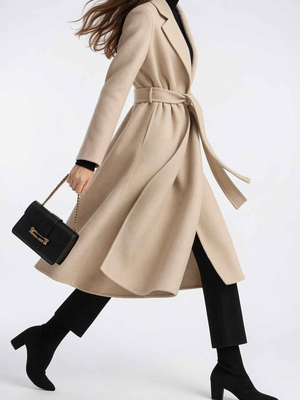 Manteau Laine Femme Ceinture Long Hiver - 16