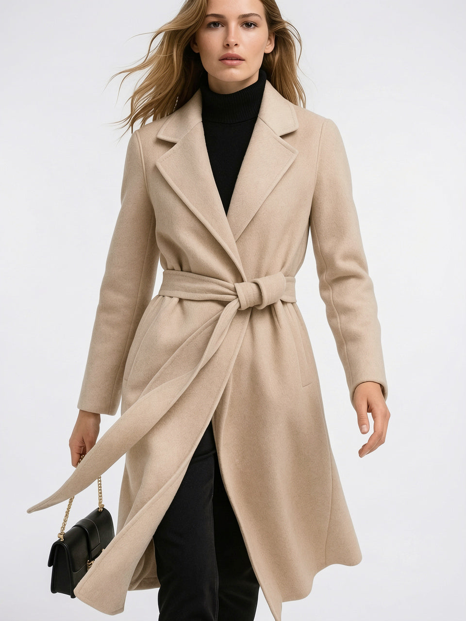 Manteau Laine Femme Ceinture Long Hiver - 17