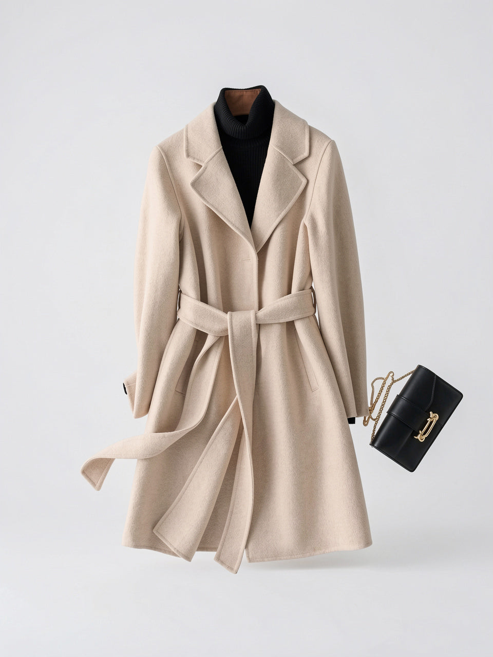 Manteau Laine Femme Ceinture Long Hiver - 19