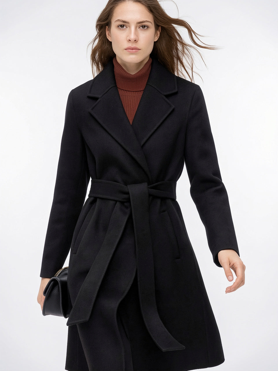 Manteau Laine Femme Ceinture Long Hiver - 20