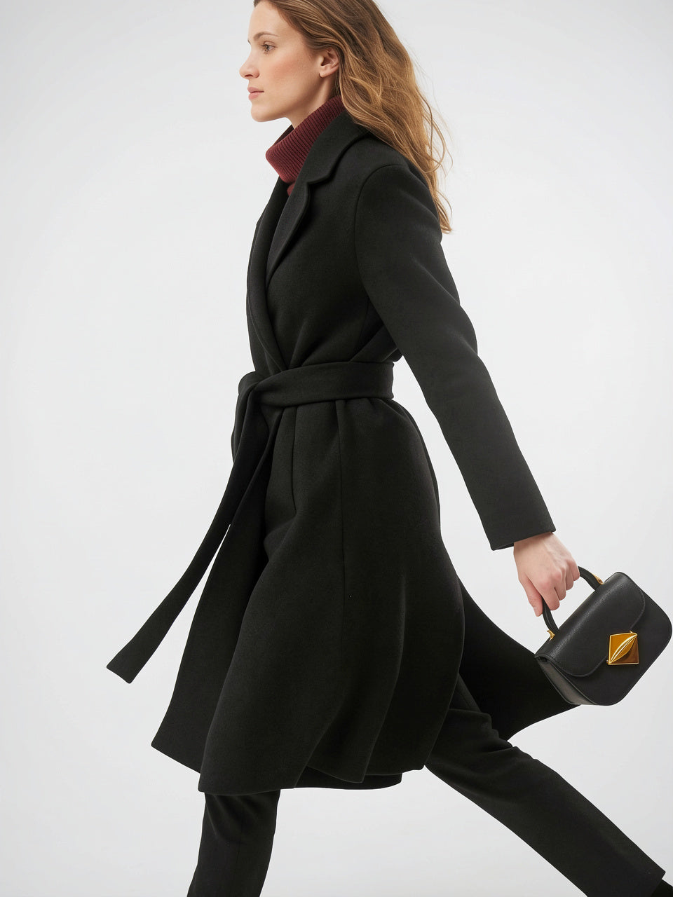 Manteau Laine Femme Ceinture Long Hiver - 21