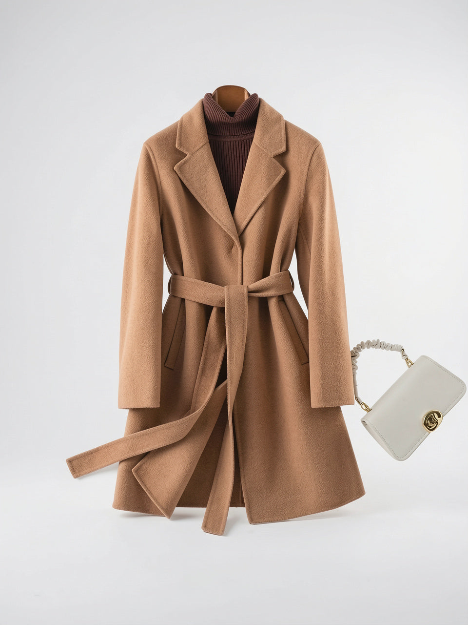 Manteau Laine Femme Ceinture Long Hiver - 31