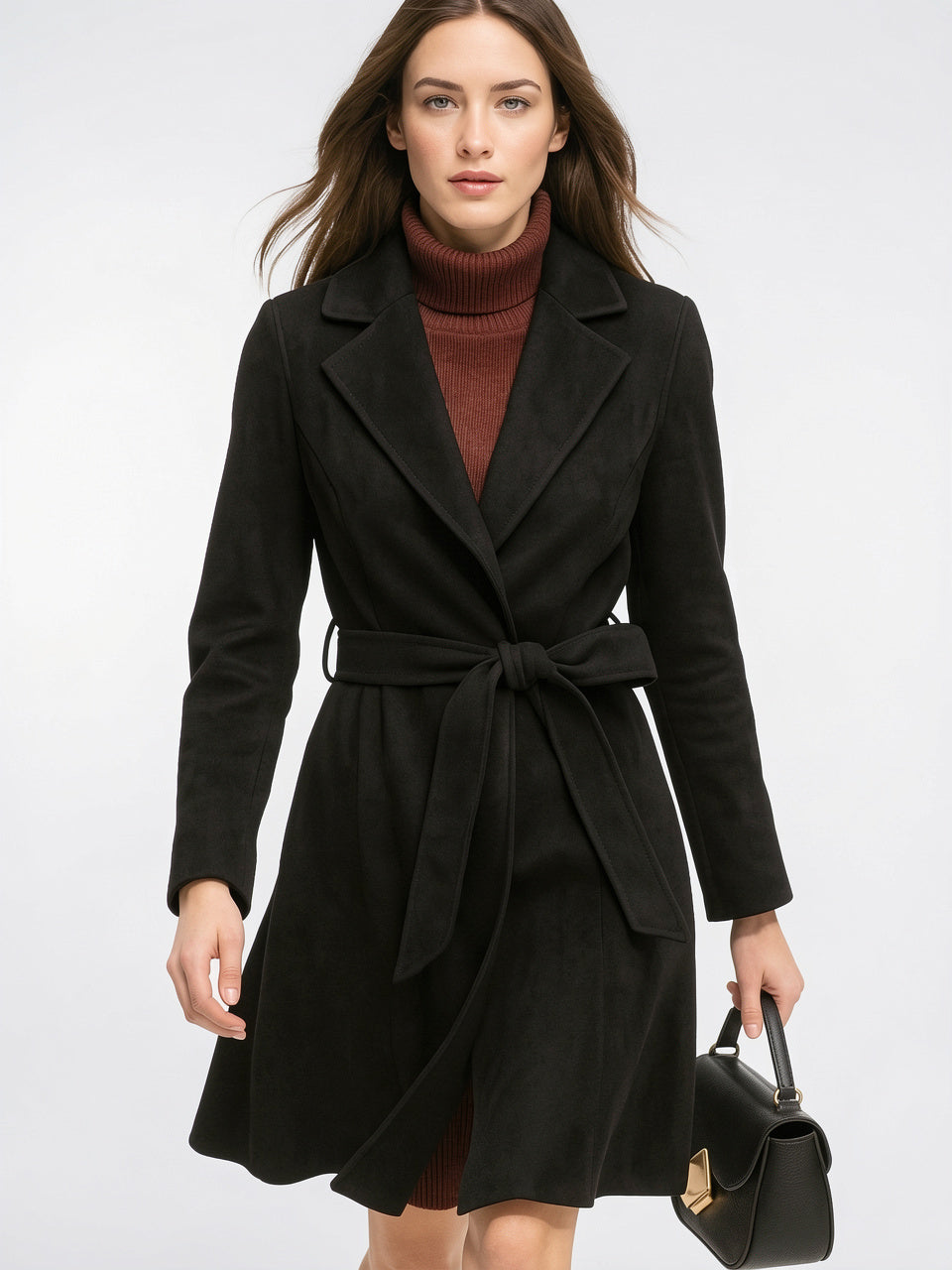 Manteau Laine Femme Ceinture Long Hiver - 33