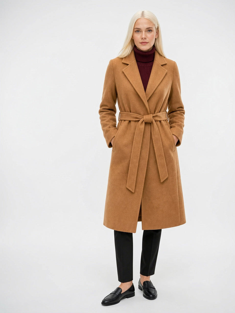 Manteau Laine Femme Ceinture Long Hiver - 8