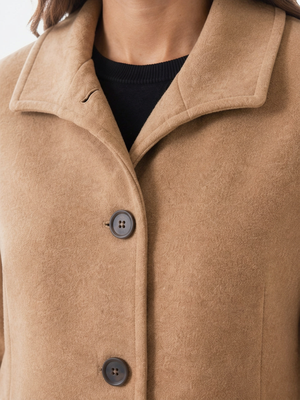 Manteau Laine Femme Coupe Droite Veste - 2