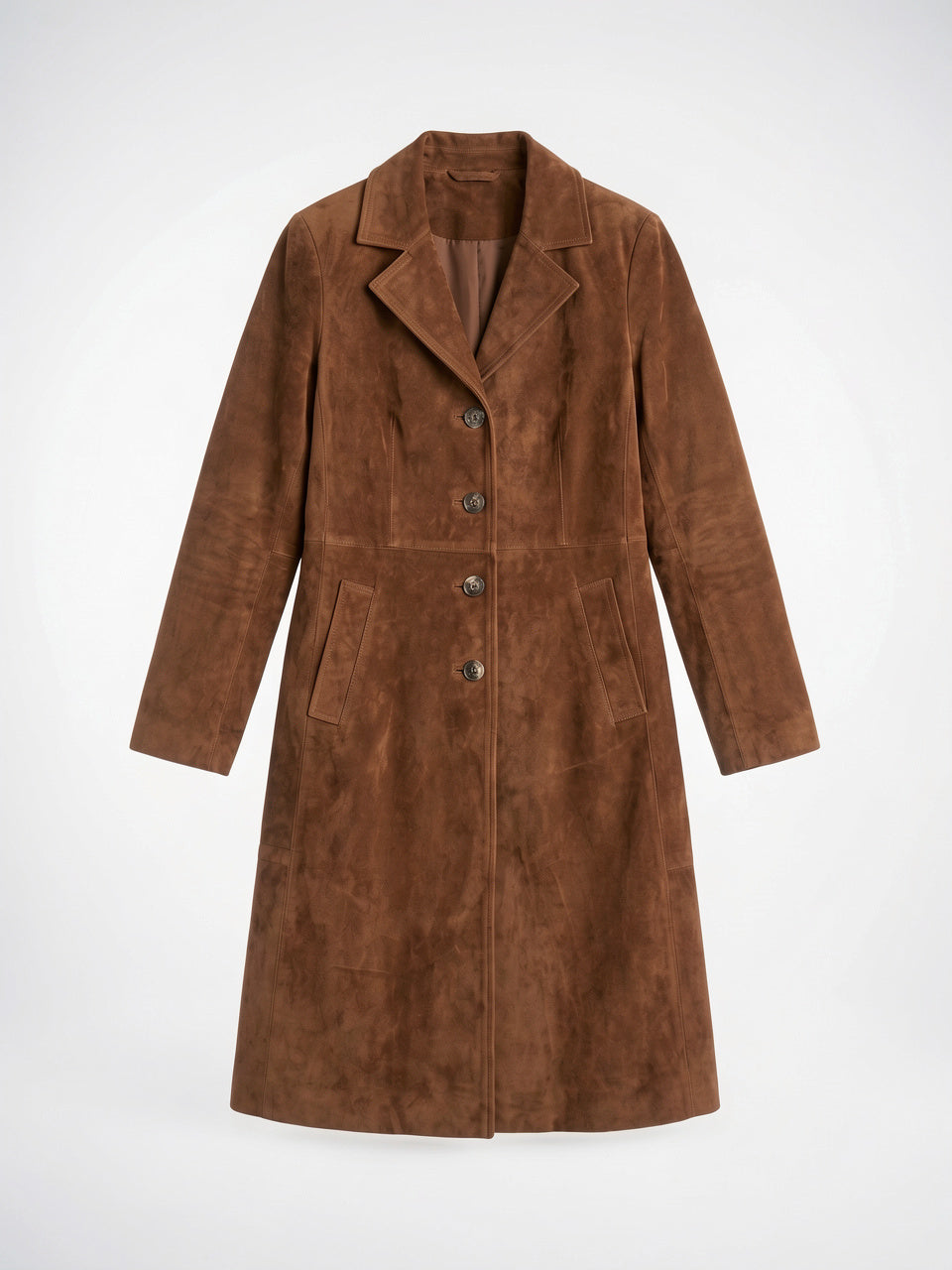 Manteau Long Femme Coupe Droite Effet Daim Hiver - 5